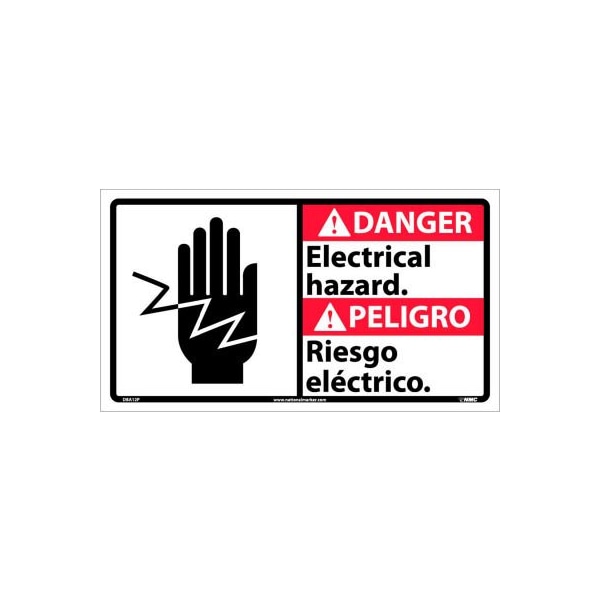 Bilingual Vinyl Sign - Danger Electrical Hazard